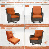 Outdoor Furniture Cushions with Removable Covers - Set of 6 (3 Seat & 3 Back) 22x24x4 Inch Patio Pillows - Belord