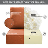 2 Set Outdoor Cushion, High Back and Deep Seating, 6" H x 24" W x 24" D - Belord