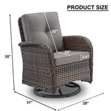 Patio Single PE Wicker Swivel Glider Chair with Thick Cushions, NDS Series - Belord