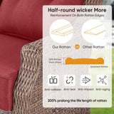 Belord outdoor wicker swivel glider chair and side table set from the OVOLO Series, perfect for patio conversation and relaxation.