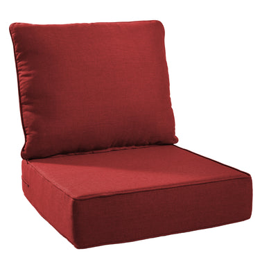 1 Set Outdoor Cushion, High Back and Deep Seating, 6" H x 24" W x 24" D - Belord