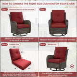 Outdoor Furniture Cushions with Removable Covers - Set of 6 (3 Seat & 3 Back) 22x24x4 Inch Patio Pillows - Belord