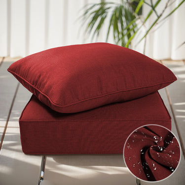 1 Set Outdoor Cushion, High Back and Deep Seating, 6" H x 24" W x 24" D - Belord