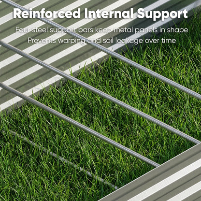 6x3x2ft Galvanized Raised Garden Bed, Outdoor Metal Planter Box with 269 Gallon Capacity for Vegetables, Herbs & Flowers