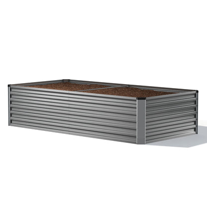 6x3x2ft Galvanized Raised Garden Bed, Outdoor Metal Planter Box with 269 Gallon Capacity for Vegetables, Herbs & Flowers