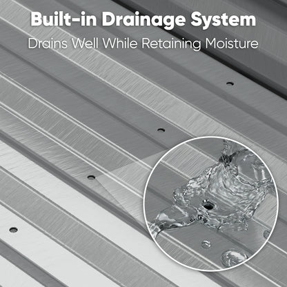 48x30x24in Elevated Raised Garden Bed with Legs, Galvanized Metal Planter for Vegetables, Herbs & Flowers