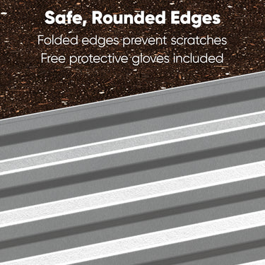 Belord galvanized raised garden bed in silver, 6x3x2 ft, outdoor metal planter box for vegetables, herbs, and flowers.