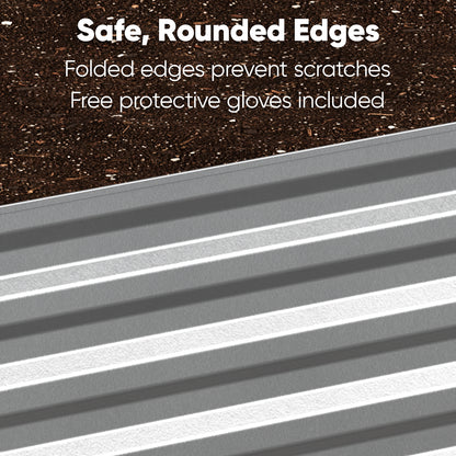 8x4x2ft Deep Galvanized Raised Garden Bed, Outdoor Metal Planter with 479 Gallon Soil Capacity