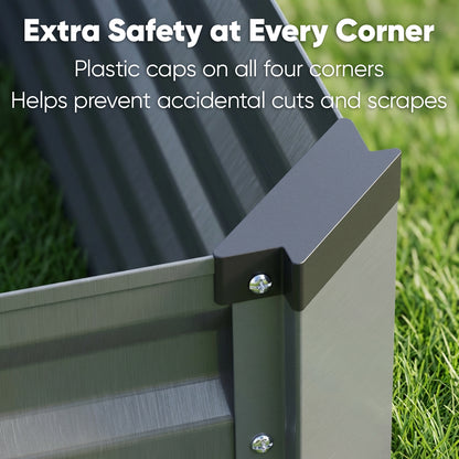 8x4x2ft Deep Galvanized Raised Garden Bed, Outdoor Metal Planter with 479 Gallon Soil Capacity