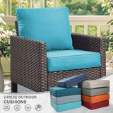 2 Set Outdoor Cushion, High Back and Deep Seating, 6" H x 24" W x 24" D - Belord
