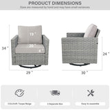 Premium High-Back Swivel Rocker Chairs (Set of 2) - PAD Series - Belord