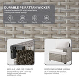 10-Seater Grand Patio Conversation Set - Modular Wicker Sectional Sofa with Glass Coffee Table, PAD Series - Belord