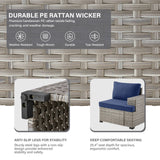 10-Seater Grand Patio Conversation Set - Modular Wicker Sectional Sofa with Glass Coffee Table, PAD Series - Belord