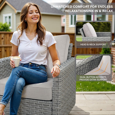 13-Piece Ultimate Outdoor Entertaining Set - 10-Seater Sectional + 43" Fire Pit Table + Coffee Table, PAD Series - Belord