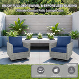 13-Piece Ultimate Outdoor Entertaining Set - 10-Seater Sectional + 43" Fire Pit Table + Coffee Table, PAD Series - Belord