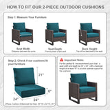 1 Set Outdoor Cushion, High Back and Deep Seating, 6" H x 24" W x 24" D - Belord