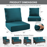 1 Set Outdoor Cushion, High Back and Deep Seating, 6" H x 24" W x 24" D - Belord