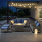 Patio Conversation Set 6-Piece with Sofa, Patio Chairs, Height-Adjustable Fire Pit Table, and Ottoman, GRS Series