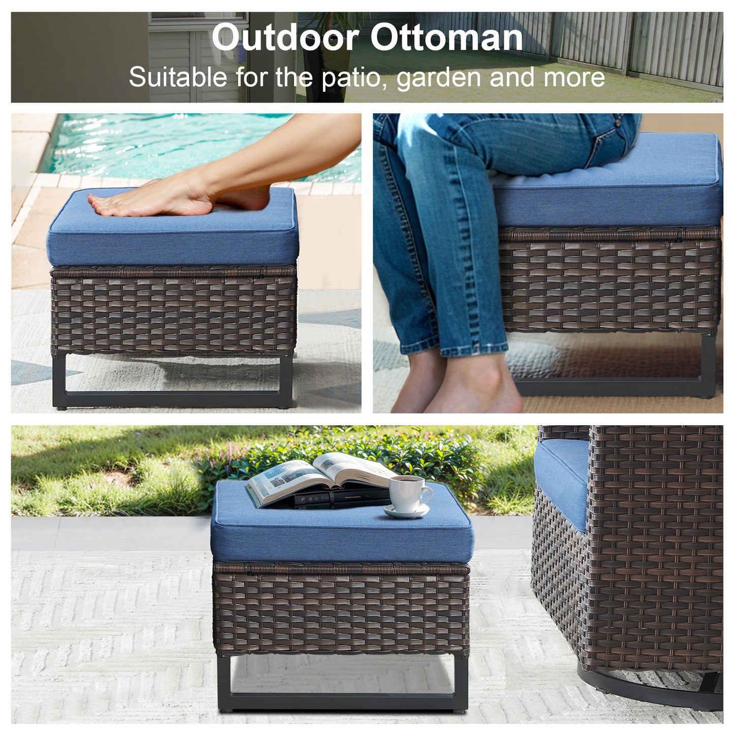 11-Piece Outdoor Wicker Conversation Set with Corner Sofa, Swivel Chairs, Ottomans & 41" Fire Pit Table (55,000 BTU), GRS Series