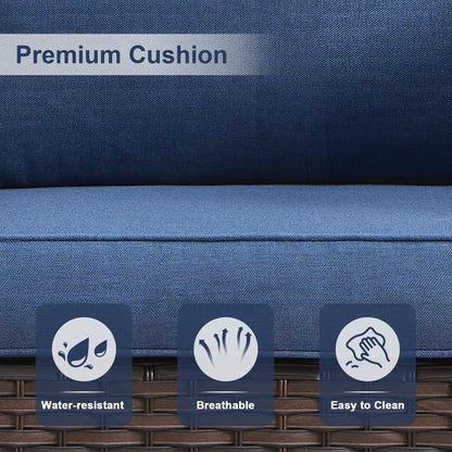 11-Piece Outdoor Wicker Conversation Set with Corner Sofa, Swivel Chairs, Ottomans & 41" Fire Pit Table (55,000 BTU), GRS Series