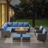 Belord 11-piece patio fire table set with 41-inch propane fire pit, 55,000 BTU, part of GRS Series, outdoor furniture ensemble