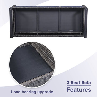 11-Piece Outdoor Wicker Conversation Set with Corner Sofa, Swivel Chairs, Ottomans & 41" Fire Pit Table (55,000 BTU), GRS Series