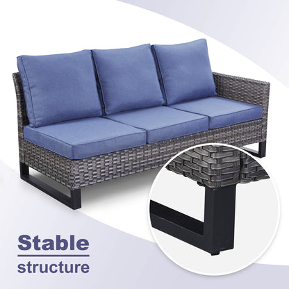 11-Piece Outdoor Wicker Conversation Set with Corner Sofa, Swivel Chairs, Ottomans & 41" Fire Pit Table (55,000 BTU), GRS Series