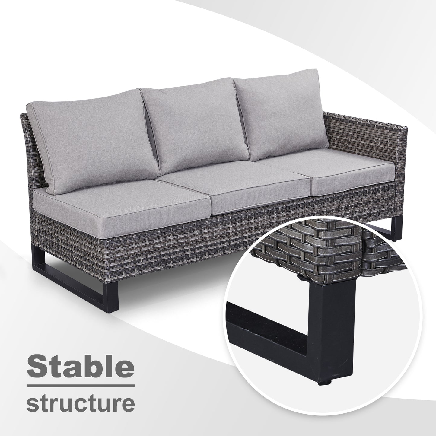 11-Piece Outdoor Wicker Conversation Set with Corner Sofa, Swivel Chairs, Ottomans & 41" Fire Pit Table (55,000 BTU), GRS Series