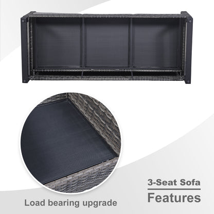 11-Piece Outdoor Wicker Conversation Set with Corner Sofa, Swivel Chairs, Ottomans & 41" Fire Pit Table (55,000 BTU), GRS Series