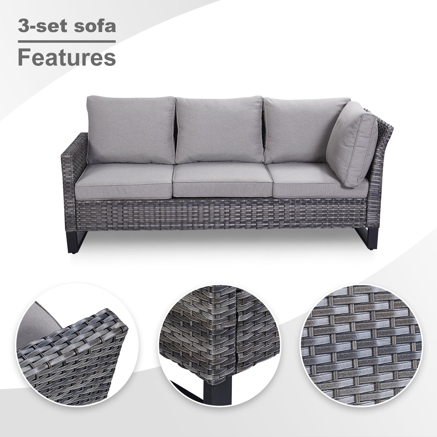 11-Piece Outdoor Wicker Conversation Set with Corner Sofa, Swivel Chairs, Ottomans & 41" Fire Pit Table (55,000 BTU), GRS Series