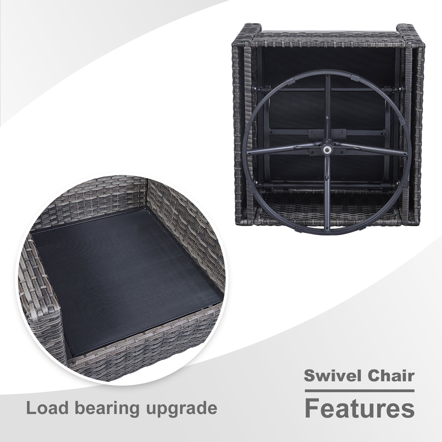 11-Piece Outdoor Wicker Conversation Set with Corner Sofa, Swivel Chairs, Ottomans & 41" Fire Pit Table (55,000 BTU), GRS Series