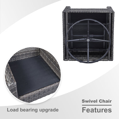 11-Piece Outdoor Wicker Conversation Set with Corner Sofa, Swivel Chairs, Ottomans & 41" Fire Pit Table (55,000 BTU), GRS Series