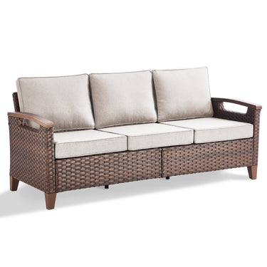 BBR Series Outdoor Sofa - PE Wicker with Powder-Coated Frame & Olefin Cushions - Belord