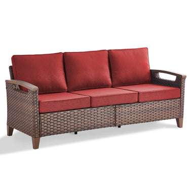 BBR Series Outdoor Sofa - PE Wicker with Powder-Coated Frame & Olefin Cushions - Belord