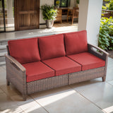 BBR Series Outdoor Sofa - PE Wicker with Powder-Coated Frame & Olefin Cushions - Belord