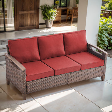 BBR Series Outdoor Sofa - PE Wicker with Powder-Coated Frame & Olefin Cushions - Belord
