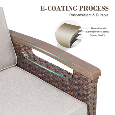 Heavy-Duty 3-Piece Outdoor Swivel Glider Set with Metal Side Table, BBR Series - Belord