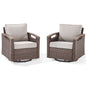 Heavy-Duty Outdoor Swivel Rocking Chairs Set of 2 - Weather-Resistant Metal Frame & PE Wicker with Deep Seat Cushions, BBR Series