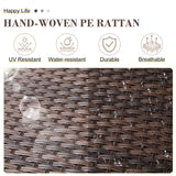 Heavy-Duty Outdoor Swivel Rocking Chairs Set of 2 - Weather-Resistant Metal Frame & PE Wicker with Deep Seat Cushions, BBR Series - Belord