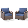 Heavy-Duty Outdoor Swivel Rocking Chairs Set of 2 - Weather-Resistant Metal Frame & PE Wicker with Deep Seat Cushions, BBR Series - Belord