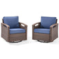 Heavy-Duty Outdoor Swivel Rocking Chairs Set of 2 - Weather-Resistant Metal Frame & PE Wicker with Deep Seat Cushions, BBR Series