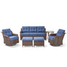 6-Piece Luxury Outdoor Patio Set - High Back Wicker Swivel Glider Chairs with Sofa & Ottoman, Ovolo Series - Belord