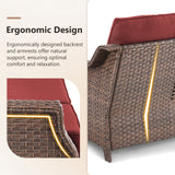 Luxury Wicker 3-Seat Sofa– High Back Design with 6" Premium Thick Cushions, Ovolo Series - Belord