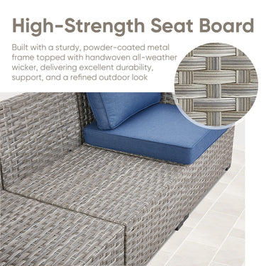 Belord 78-inch modular wicker patio sofa with three seats and cushions, part of the PAD Series outdoor sectional.