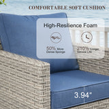 Set of two Belord oversized swivel patio rocker chairs with high back and 4-inch cushions from the PAD Series, ideal for outdoor seating.