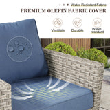 Set of two Belord oversized swivel patio rocker chairs with high backs and 4-inch cushions from the PAD Series.