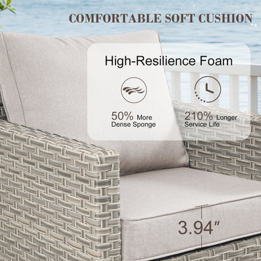 Set of two Belord oversized swivel rocker patio chairs with high backs and 4-inch cushions from the PAD Series.