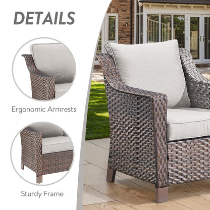 4PC Patio Seating Set with 2 Lounge Chairs & 2 Ottomans, DAR Series