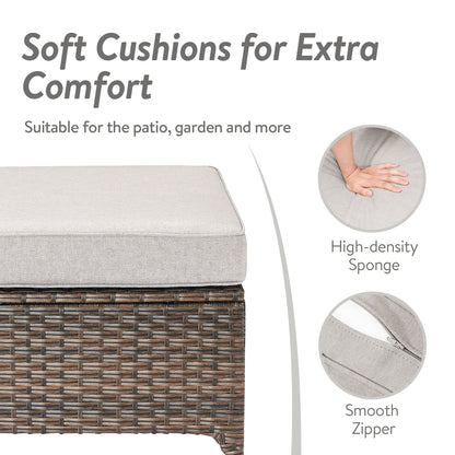 4PC Patio Seating Set with 2 Lounge Chairs & 2 Ottomans, DAR Series