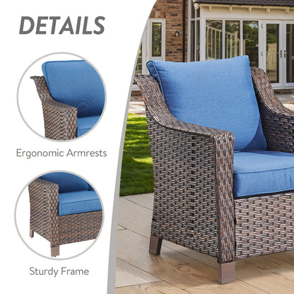 4PC Patio Seating Set with 2 Lounge Chairs & 2 Ottomans, DAR Series